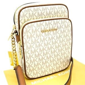 Michael Kors Medium NS Chain XBody Bag Vanilla/Brown (NWT)